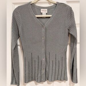 Oscar de la Renta Silver Cardigan
